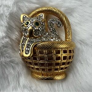 D’Orlan Cat in Basket Brooch